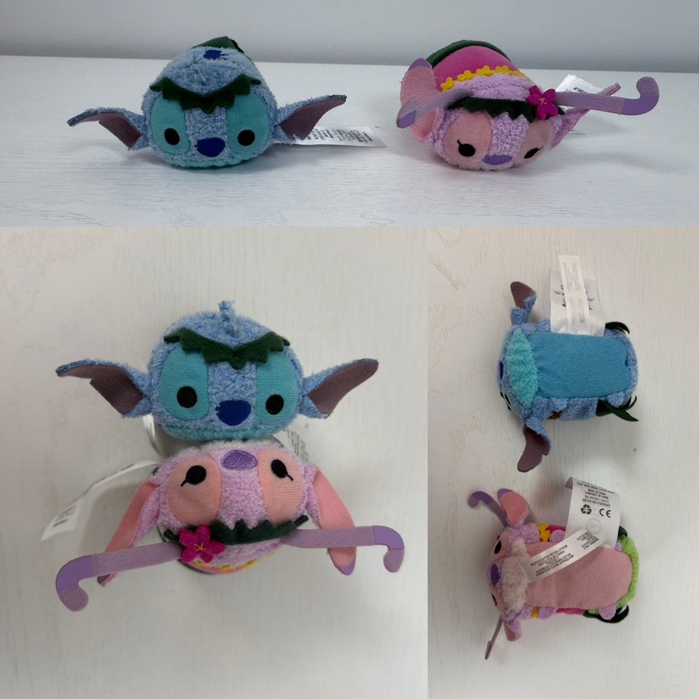 Disney Tsum Tsum Stitch &‎ Angel Plush Set Hawaii Collection Lilo